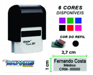 CARIMBO - NYKON 301 - AUTOMÁTICO PLASTICO 2,7X1,0 4X0  CORTE LASER 